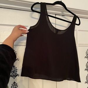 Black sheer crop top